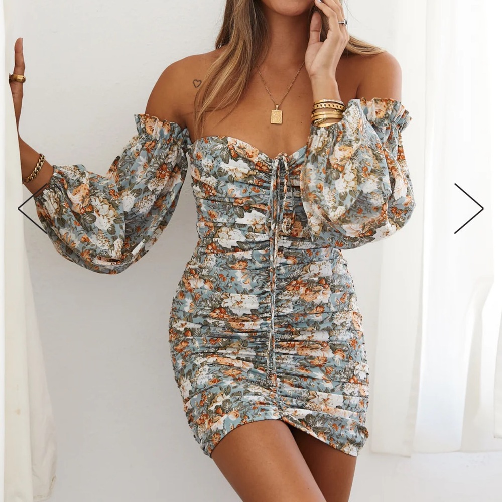 NWT HELLO MOLLY Basque Country Dress Sage